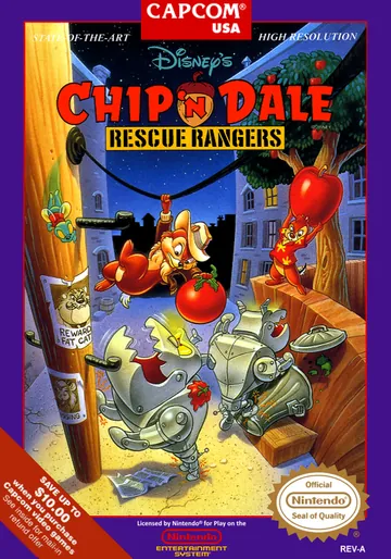 Portada de Disney's Chip 'n Dale: Rescue Rangers, edición de Norteamérica
