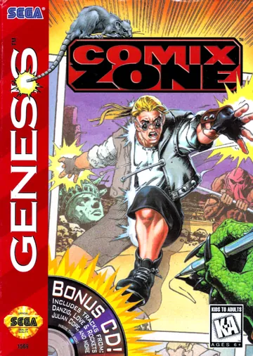Portada de Comix Zone, edición de Norteamérica