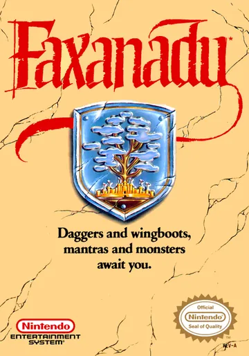 『Faxanadu』北米版のパッケージ