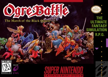 『Ogre Battle: The March of the Black Queen』北米版のパッケージ