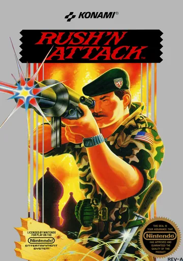 Portada de Rush'n Attack, edición de Norteamérica