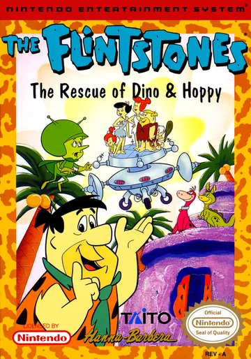 Portada de The Flintstones: The Rescue of Dino & Hoppy, edición de Norteamérica