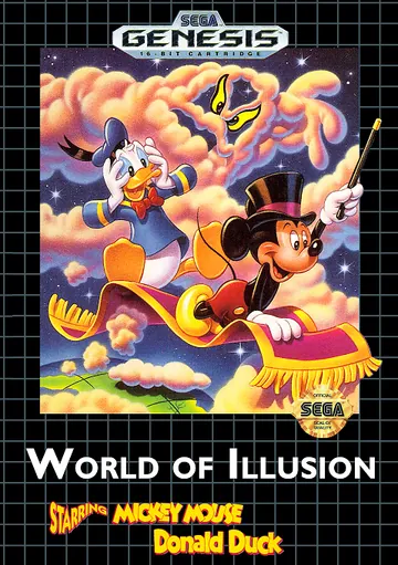 『World of Illusion Starring Mickey Mouse and Donald Duck』北米版のパッケージ
